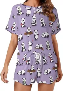 Womens Pajama Set Short Sleeve Sleepwear Soft Pj Set 2 Pcs Shorts Loungewear 4XL - Picture 1 of 8