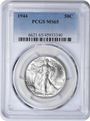 1944 Walking Liberty Silver Half Dollar MS65 PCGS - Image 1 of 2