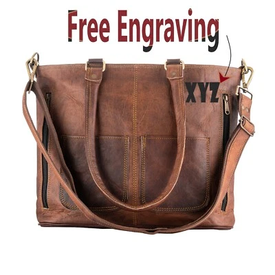 Mujer Bolso de Mano Bandolera Cuero Real Hombro Informal Cartera Laptop Bolso de Mano Foto 1 de 4