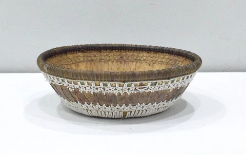 Basket Bali Indonesia Beaded Mirror Basket Cover