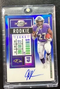 🔥2020 Panini Contenders Optic JK Dobbins Rookie Ticket Auto Blue Prizm RC #/75 - Picture 1 of 2