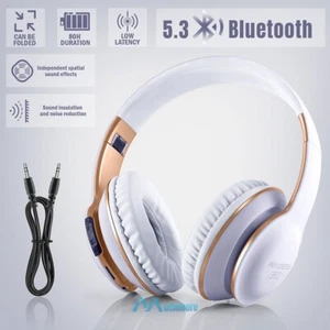Wireless Bluetooth 5.3 Pro Gaming Headset W/Mic For Gamer PC PS4 PS5 Headphones - Picture 1 of 54