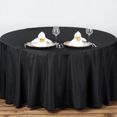 5 pc Round Tablecloth Table Cover Party Wedding Linen Size 90" - Image 1 of 4