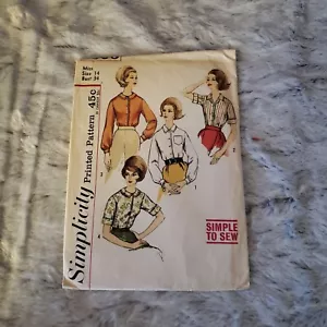 Vintage Simplicity Sewing Pattern 4606 Misses' And Women's Blouse - Cut - Picture 1 of 3