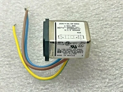 3EF4=F7110, 6609014-7, CORCOM, PWR ENT RCPT IEC320-C14 PNL WIRE - Image 1 of 2