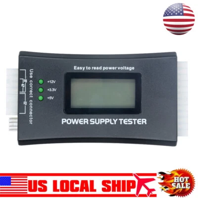 Power Supply Tester 20 24 Pin Sata LCD PSU HD ATX BTX Voltage Test Source  - Image 1 of 4