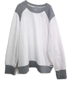 NUEVO CON ETIQUETAS Nine West Active Plus 3X Pullover Blanco Agujero para el Pulgar Sudadera en Relieve Top - Imagen 1 de 12