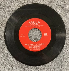 The Uniques, Fast Way Of Living / Not Too Long Ago, 7" 45rpm 1965 Garage Rock - Picture 1 of 2