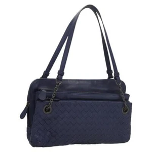 BOTTEGA VENETA INTRECCIATO Hand Bag Leather Navy Auth 116562 - Picture 1 of 23