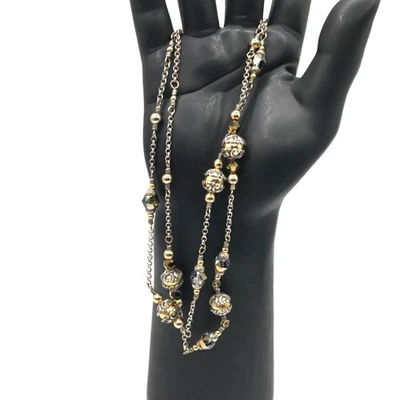 Brighton Double Necklace Gold & Silver Plate Victorian Style - Image 1 of 4