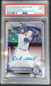 2025 Bowman Mega Box Blake Mitchell Mega Auto PSA 9 - Picture 1 of 2