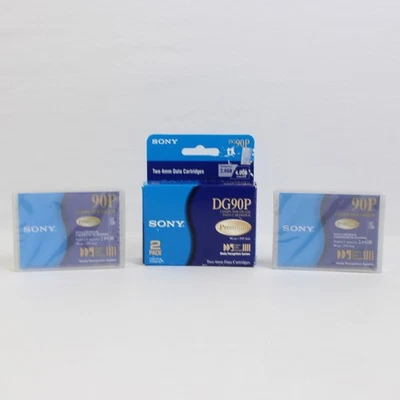 Sony DG90P 4mm Data Cartridge 2 Pack Premium 2.0GB 4.0GB DDS Tape Backup New - Image 1 of 4