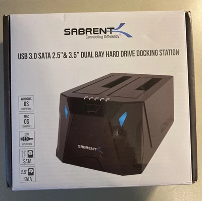 SABRENT USB 3.0 SATA 2.5” & 3.5”Dual Bay Docking Station - Image 1 of 3