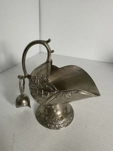 Vintage Silver Plate Floral Rose Etched Sugar Scuttle and Scoop - Picture 1 of 3