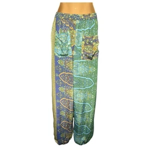 Earthbound Trading Floral Pants Large Relaxed Boho Chic Hippie Jogger Unisex - Picture 1 of 11