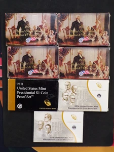 LOT OF (7) UNITED STATES MINT PRESIDENTIAL $1 COIN PROOF SETS WITH BOX/COA - Picture 1 of 8