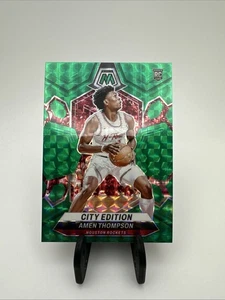 2023-24 Panini Mosaic - City Edition Amen Thompson #281 Green Mosaic Prizm (RC) - Picture 1 of 2