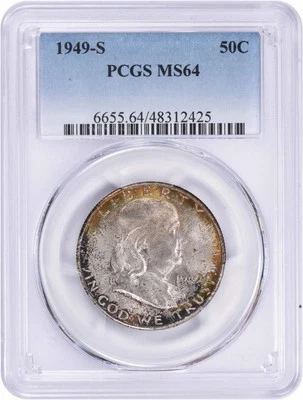 1949-S Franklin Silver Half Dollar RPM1 MS64 PCGS - Image 1 of 2