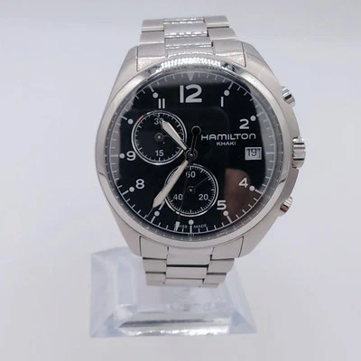 Мужские кварцевые часы Hamilton Khaki Pilot H765120 черный циферблат нержавеющая сталь новые - Изображение 1 из 4