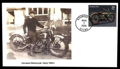 Mayfairstamps US FDC 2006 South Dakota Cleveland motorcycle early 1920s First Da - Image 1 of 2