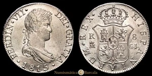 Fernando VII (1808-1833). 8 reales. 1815. Madrid. GJ. (Cal-1269). Ag. 27,20 g. R - Foto 1 di 3