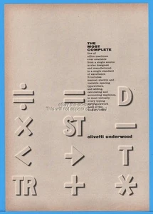 Olivetti Underwood 1964 equipo de oficina vintage arte moderno revista anuncio - Imagen 1 de 1