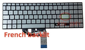 Teclado francés retroiluminado plateado para computadora portátil para Asus VivoBook S531 X531 S5500 S532F - Imagen 1 de 2