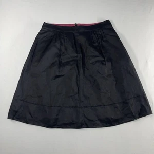 Banana Republic “MAD MEN” Skirt Black Linen Blend Midi Size 8 Pleated $110 Lined - Picture 1 of 8