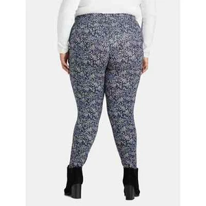 Terra & Sky Women’s Plus Size Fitted High Rise Printed Leggings NEW 0x (14w) - Picture 1 of 4