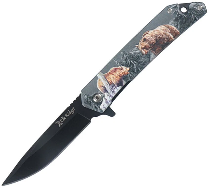 Cuchillo Plegable Elk Ridge Wildlife 3.5" 3Cr13MoV Hoja de Acero Mango Inoxidable Foto 1 de 1