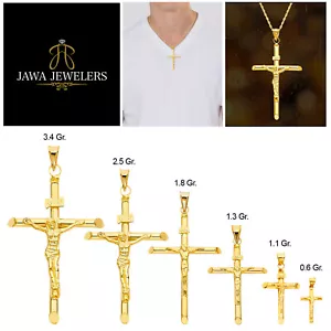 Colgante Crucifijo Religioso Cruz Jesús Oro Amarillo 14k para Hombre Mujer - Imagen 1 de 37