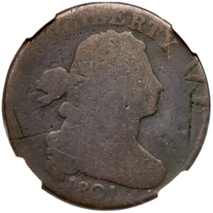 1801 NC-3 R-6+ NGC Fair Details Draped Bust Large Cent Coin 1c - Picture 1 of 4