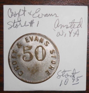 GOOD FOR 50 CENTS IN MERCHANDISE ONLY- CROFT & EVANS STORE  - ANSTEAD, W.VA. - Picture 1 of 4