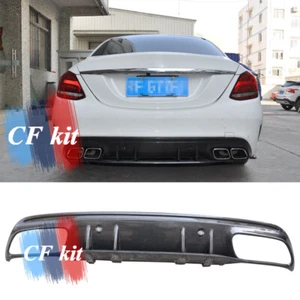 Carbon Fiber Rear Bumper Diffuser For 2014-2019 Mercedes Benz W205 C43 C63 AMG - Picture 1 of 12