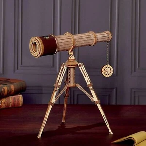 Monocular Telescope Model Kit 3D DIY Wooden Puzzles Kids Adults Handmade Gift AU - Picture 1 of 7