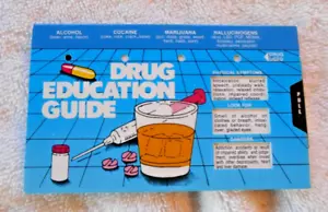 DRUG EDUCATION GUIDE 1990, Promotional Line No. 79930 Pocket Size Card Stock - Picture 1 of 2