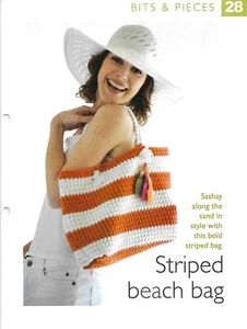 Striped Beach Bag (PHYSICAL Crochet Pattern) - Picture 1 of 5