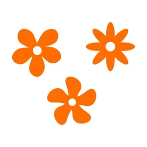 Flower Stickers - 3 Pack of Floral Decals - Choose Color And Size - Picture 1 of 3