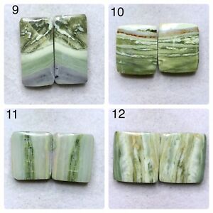 Amazing ! Natural Serpentine Pair Cabochon Loose Gemstone Cut Calibrated AAA+ 48