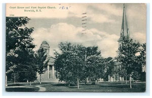 Postal C13 Court House First Baptist Church Norwich NY UDB - Imagen 1 de 2