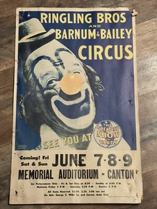 Vintage 60er Werbung Barnum & Bailey Ringling Bros Circus Poster Canton 22x14 - Bild 1 von 9