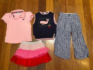 Girl Preppy Outfit Clothes Size 5 5T Pink Navy Blue Hartstrings Sweater Pants - Picture 1 of 1