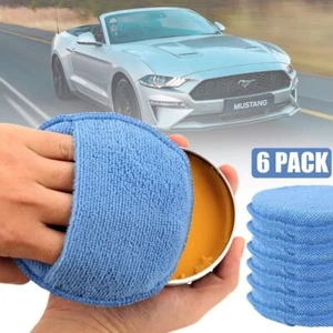 6X Car Wax Polish Applicator Pads With Finger Pocket For Easy Grip Application - Picture 1 of 9