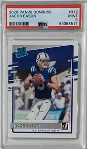 JACOB EASON 2020 PANINI DONRUSS PSA 9 CARD RATED ROOKIE INDIANAPOLIS COLTS RC - Picture 1 of 2