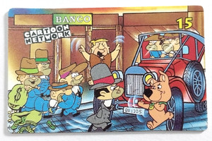 1996 MINI CARD Maxi Jack's Snacks COLOMBIA #15A Barney Rubble-Clyde-Scrappy Doo