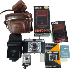Kodak Retinette Compur Rapid Vintage Kamera mit Vivitar 550 FD MPO Blitz - Bild 1 von 14