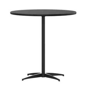 Lars 30 in. Black Wood Dining Table for 3, Includes 30 & 42 in. Support Columns - Picture 1 of 8