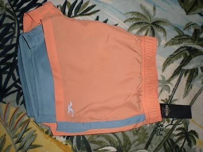 NWT HOLLISTER SOFT CAL BIKE YOGA SHORTS PEACH GRAY BLUE L  - Image 1 of 3