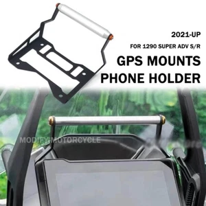 GPS Mounts Windshield Phone Holder Bar For 1290 Super Adventure S R 2021-2023 - Picture 1 of 5