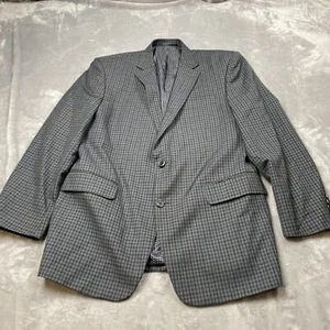I Italian Soft Sport Coat Men's 40R Gray Plaid Long Sleeve Pockets Notch Lapel - Picture 1 of 14